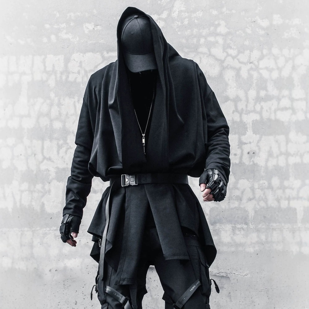 Dark-themed Yamamoto style mid-length wizard gothic cape autumn cardigan cloak men's hairstylist coat style