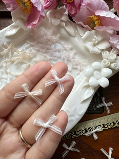 Mini Hand-Knotted Bow Handmade DIY Baby Clothes Hairpin Decoration Materials Organza Nail Art Jewelry Decoration Accessories