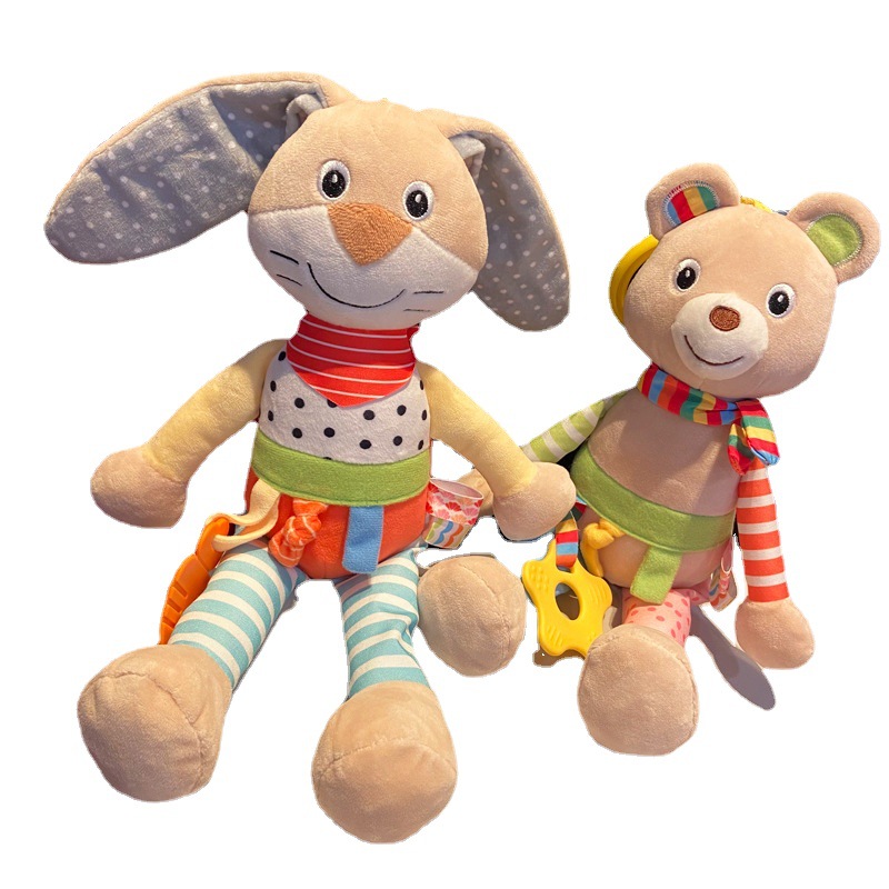 Cama de bebé colgante juguete conejo oso muñeca colgante 0-3 años de edad bebé muñeca educación temprana coche colgante de peluche juguete