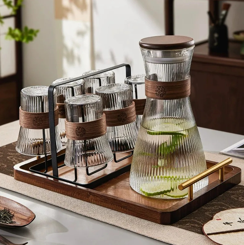 工厂高硼硅玻璃耐高温耐热防爆冷水壶杯子套装组合高颜值网红款