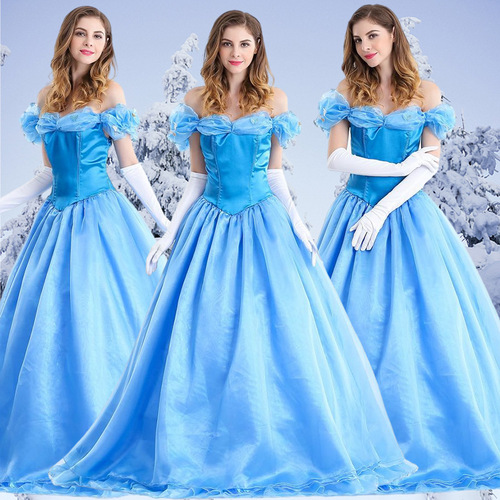 Blue dress stage performance costume Halloween cosplay costume Cinderella cosplay costume Snow White