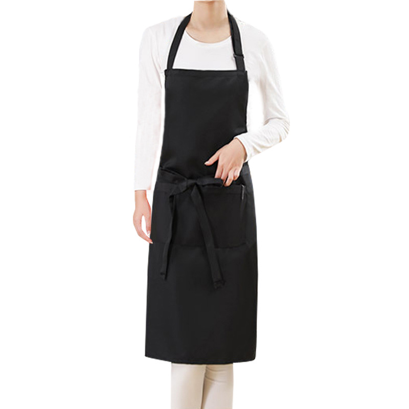 Tarjeta de hilo de algodón impermeable hebilla ajustable hogar impermeable publicidad delantal espesado trabajo camarero delantal en stock