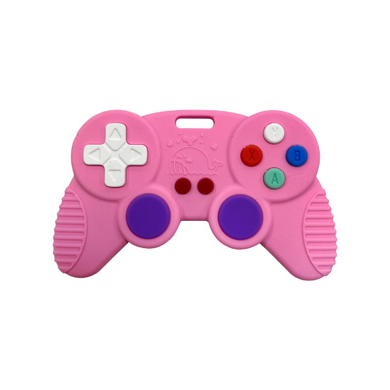 Navidad transfronteriza manija de juegos de descompresión de silicona de grado alimenticio diente infantil resistente a la comida mano palito de molienda de dientes para bebés