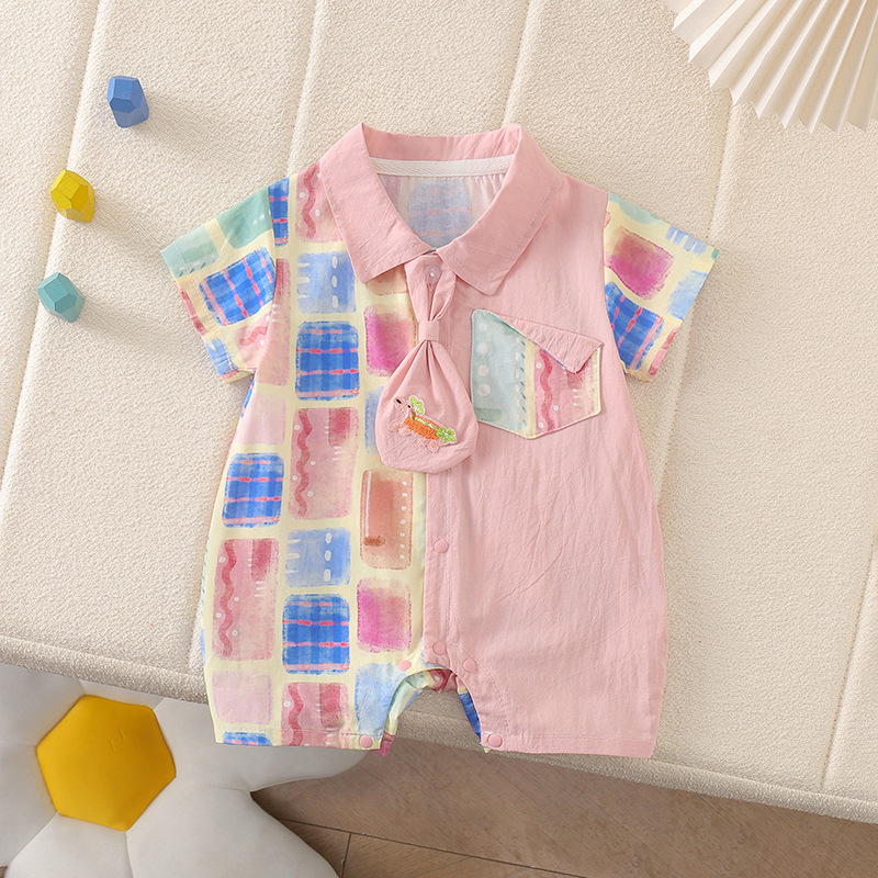 Summer New Baby Baby's Thinned Shirt Thin Men's Korean-style Korean-style Color Pair Short Hakai