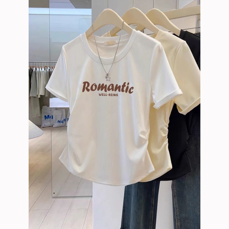 Plus-Size Women's Clothing Summer 2026 New Niche Versatile Heart Print Fashion Slimming Short-Sleeve T-Shirt Top