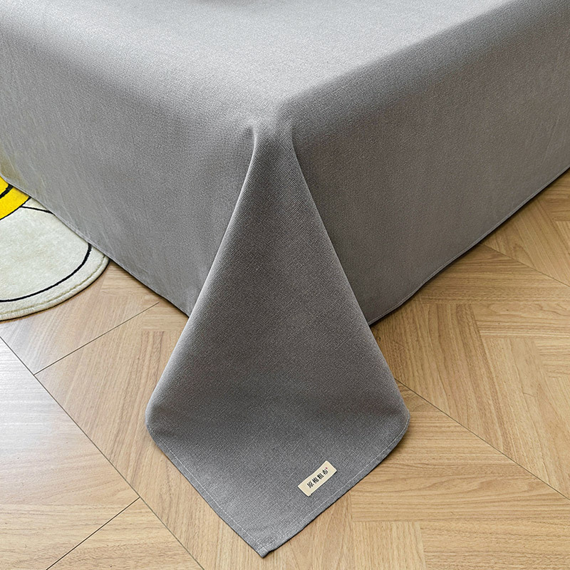 Sábana de algodón de estilo grueso y sin impresión, dormitorio de estudiantes, juego de dos piezas, funda de almohada de sábanas de tela gruesa vieja de algodón de algodón puro, juego de tres piezas