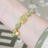 Green Founded Sugar Lotus Puff Bracelet#SZ582