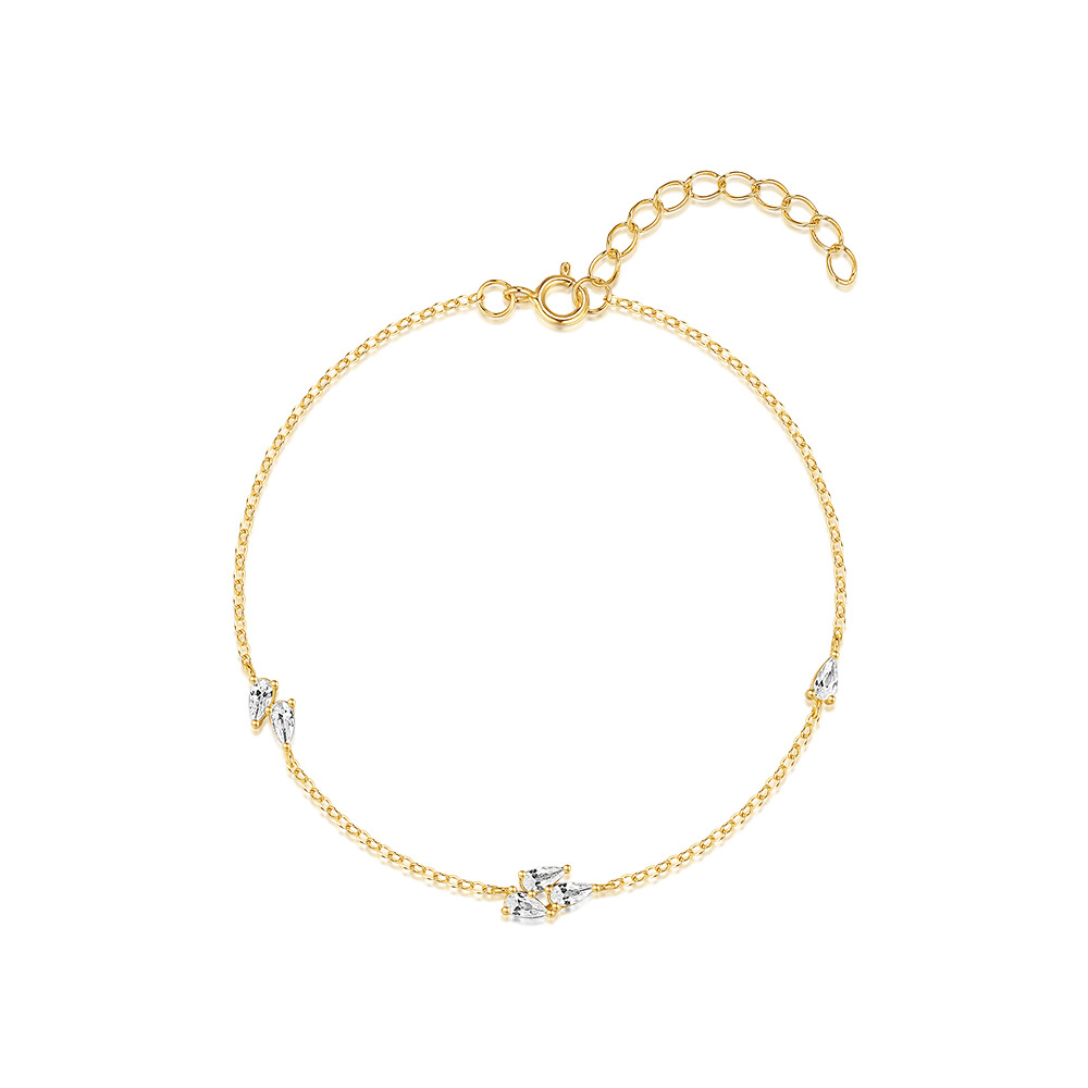 S925 Sterling Silver Water Drop Zircon Vortex Spray Creative Bracelet And Necklace Set   Diamond-Embedded Elegant Jewelry display picture 8