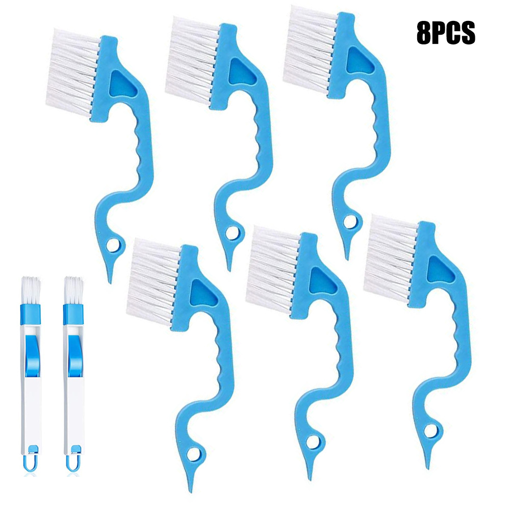 跨境8件套手持凹间隙清洁工具窗户轨道清洁刷适用清洁工具套件