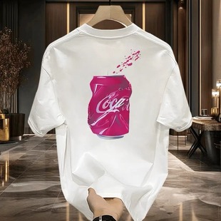2024 Summer Men's Cotton Short-sleeved T-shirt Trendy Brand Casual Sports All-match T-shirt Teenager Top