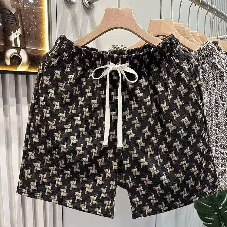 Men's Light Luxury Print Casual 5-Pocket Shorts Quick Dry Skin Friendly Summer Outdoor Beach Wear_viptrois.com