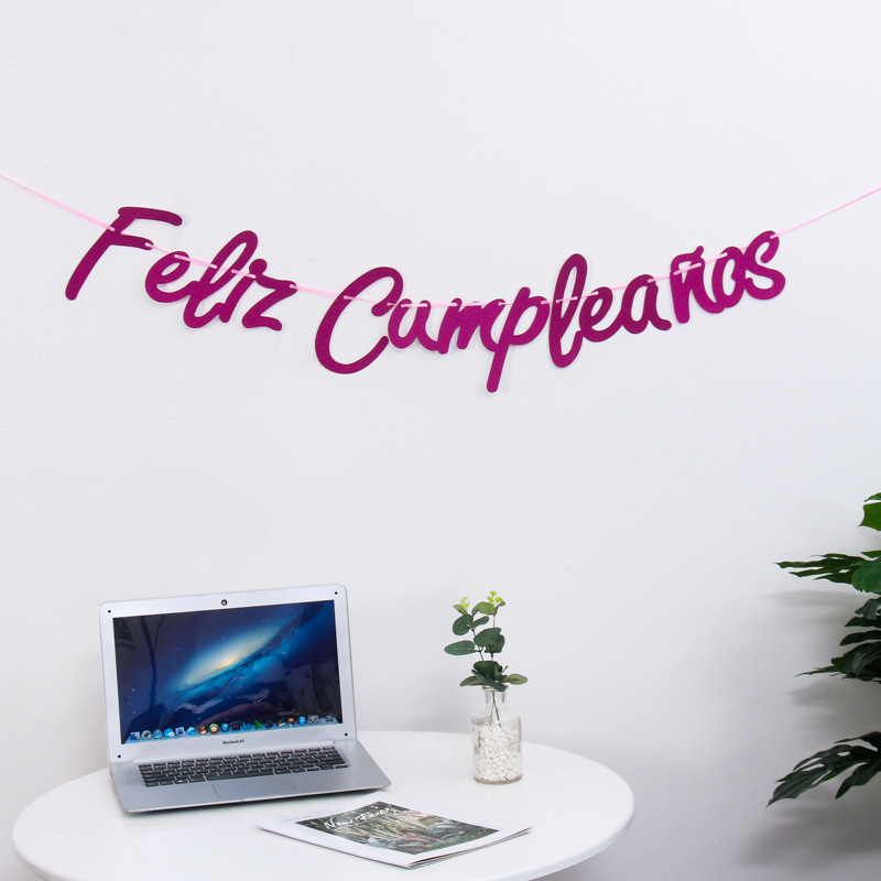 Glitter letras cumpleaños bandera decoración fiesta suministros colgando bandera estilo occidental con Font banner Fondo pared