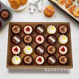 木质蛋糕盒披萨面团防护盒披萨面团屋顶带盖用于自制披萨面包收纳