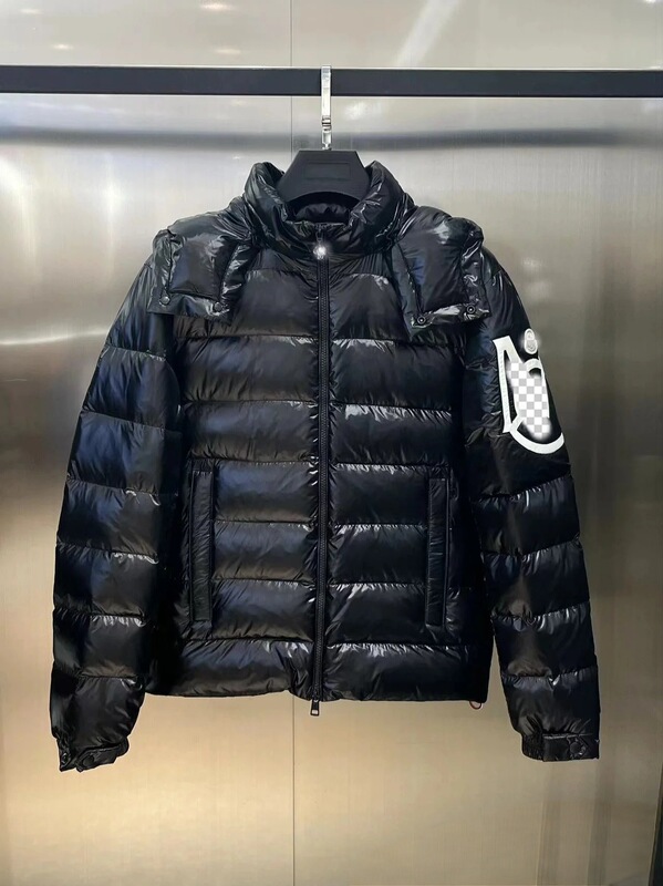 新しい既製冬ふわふわフード付きスタンドカラーダウンジャケットメンズトレンディなブランドファッショナブルで多用途の軽量暖かいジャケット|undefined