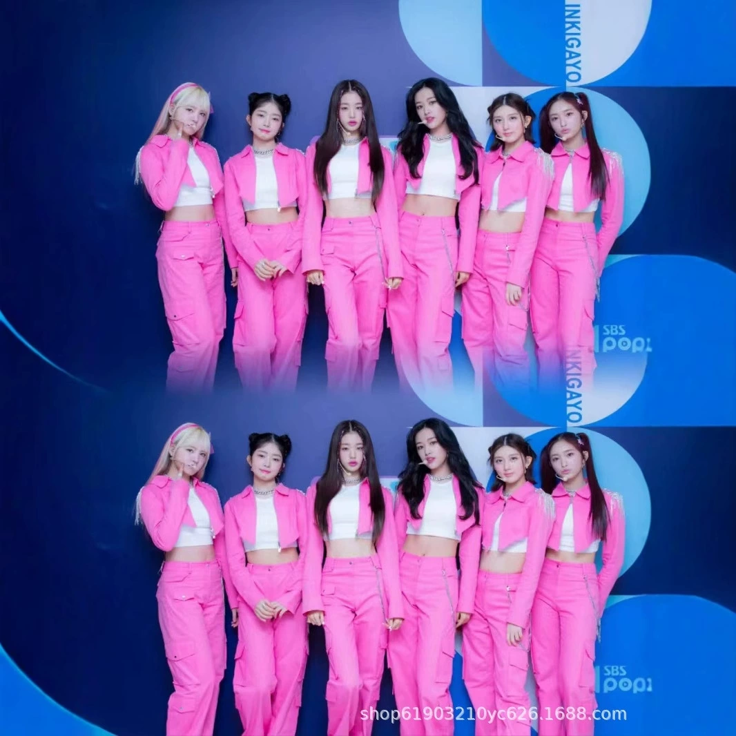 Корейская женская группа в том же стиле, одежда для выступлений, женская студенческая одежда для джазовых танцев, розовая поющая одежда, новый танцевальный костюм 2022 года