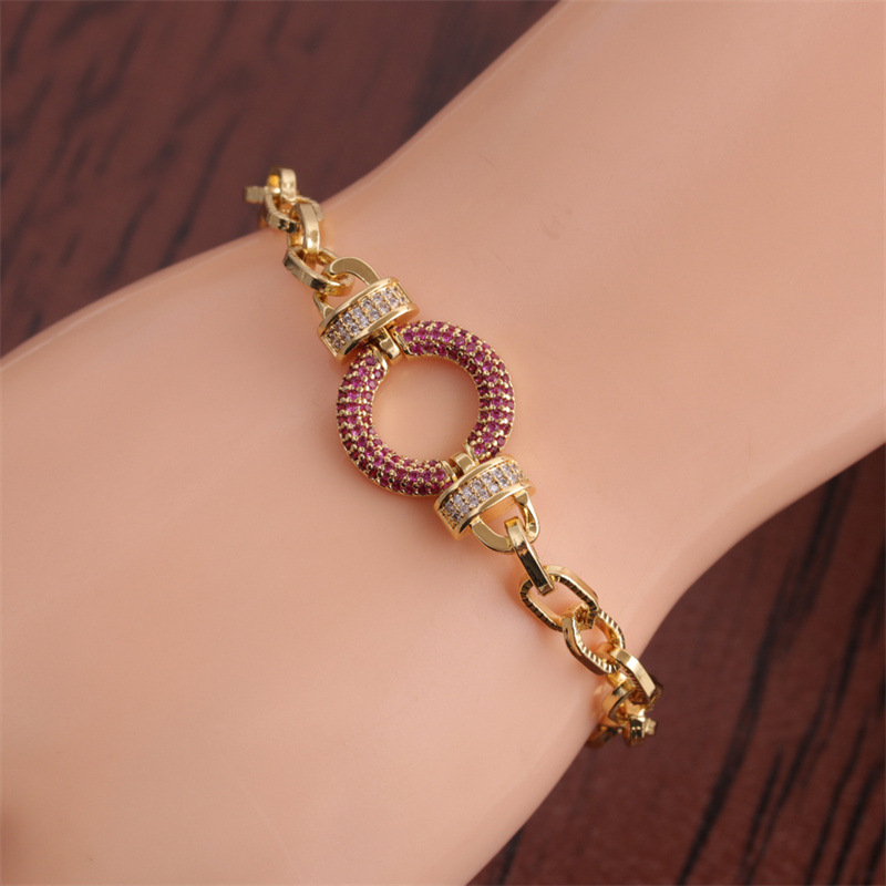 Nihaojewelry Hiphop Style Multicolor Zircon Single Ring Bracelet Wholesale Jewelry display picture 10