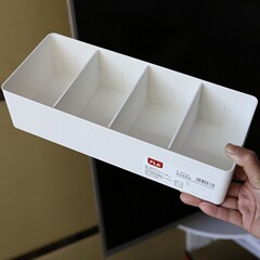 零钱盒桌面收纳盒硬币现金收银抽屉整理盒简易格子分隔纸币收装盒