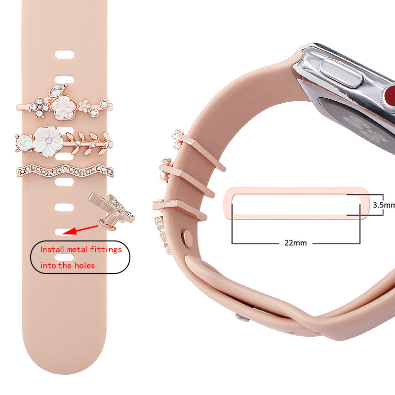 Metal Strap Material Simple Style Flower Butterfly Metal   Watch Strap