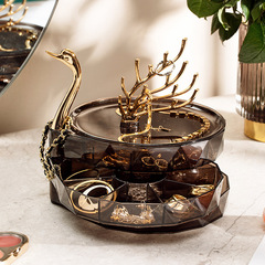Self-designed Swan's Dream desktop jewelry box cross-border large-capacity earrings jewelry storage box