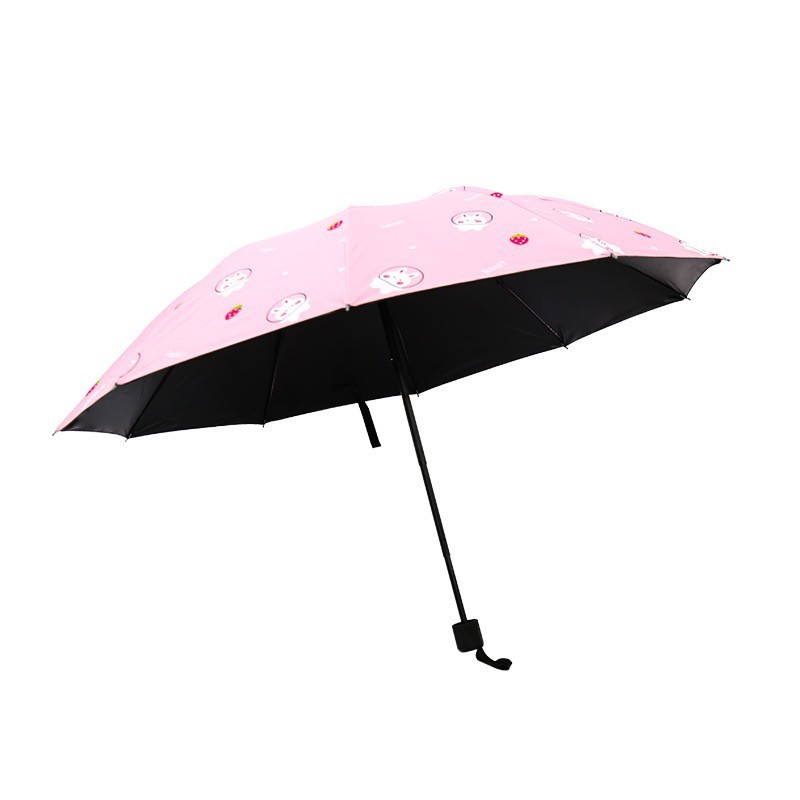 傘10骨晴雨日よけ両用黒ゴム日傘日焼け止めウサギ萌え系少女は三つ折り傘を強くした|undefined