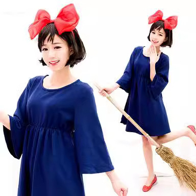 Delivery Service Kiki Cos Miyazaki Hayao Roman Cloth Waist Elastic Women's Dress