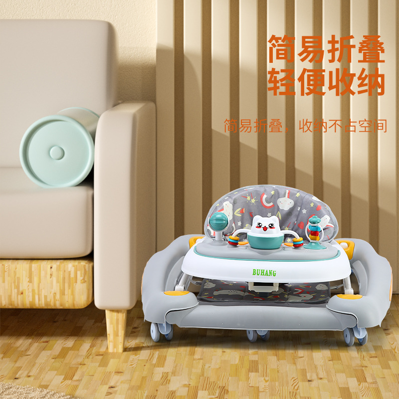 Un niño caminante de un año anti-pierna tipo o anti-rolling mano empuje para aprender a caminar ayuda a caminar eléctrica mayorista venta en caliente transfronteriza