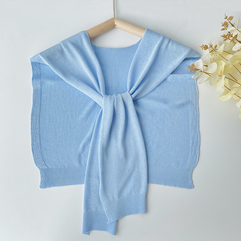 Línea de verano novia chaleco hombro decoración de seda de hielo anudado mantón del todo fósforo de las mujeres delgada protección solar collar falso moda a juego