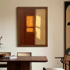 【光影】中古风光影客厅手绘油画艺术感小众装饰挂画抽象玄关过道