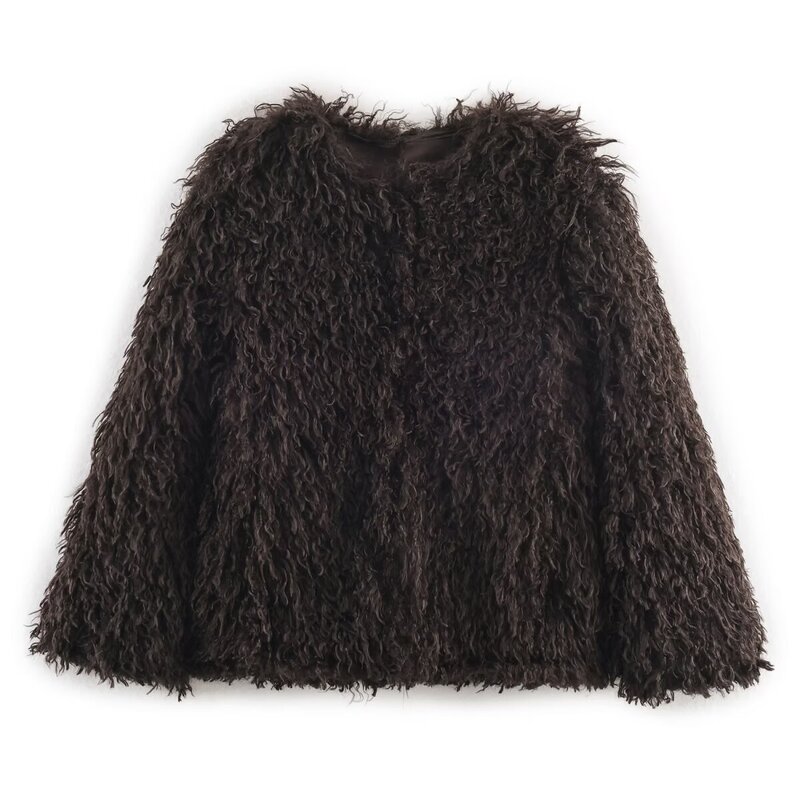 Foreign Trade Wholesale New Winter Women's Clothing Fashionable Eco-Friendly Faux Fur Effect Fur Jacket Coat 8490244
