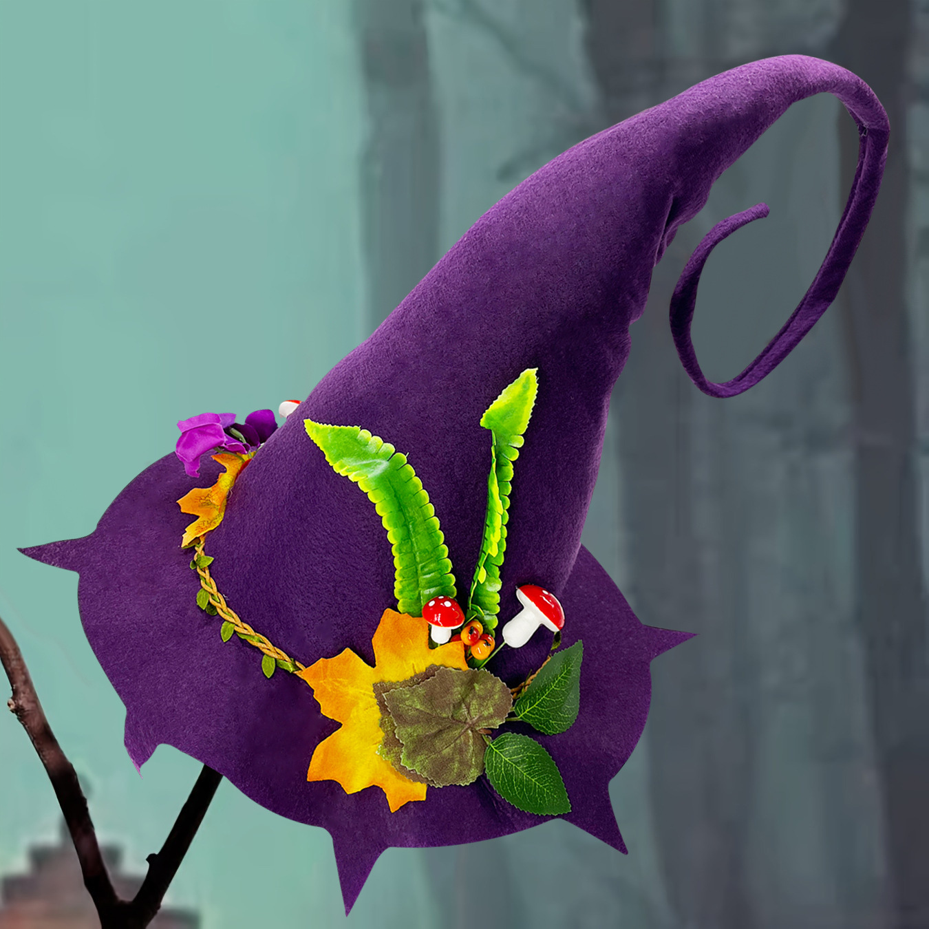 Festival de fantasmas Halloween sombrero de bruja fiesta de Halloween sombrero de punta de fieltro sombrero artesanal de fieltro