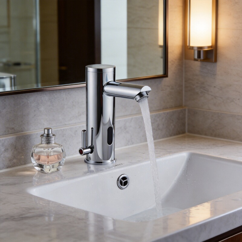Factory Direct Sales All-Copper Integrated Fully Automatic Intelligent Hot and Cold Mixed Water Basin Sensor Faucet Commercial