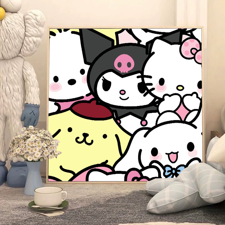 サンリオデジタル油絵 diy 手描きカラーリングクロミメロディー漫画かわいい装飾画メーカー卸売|undefined