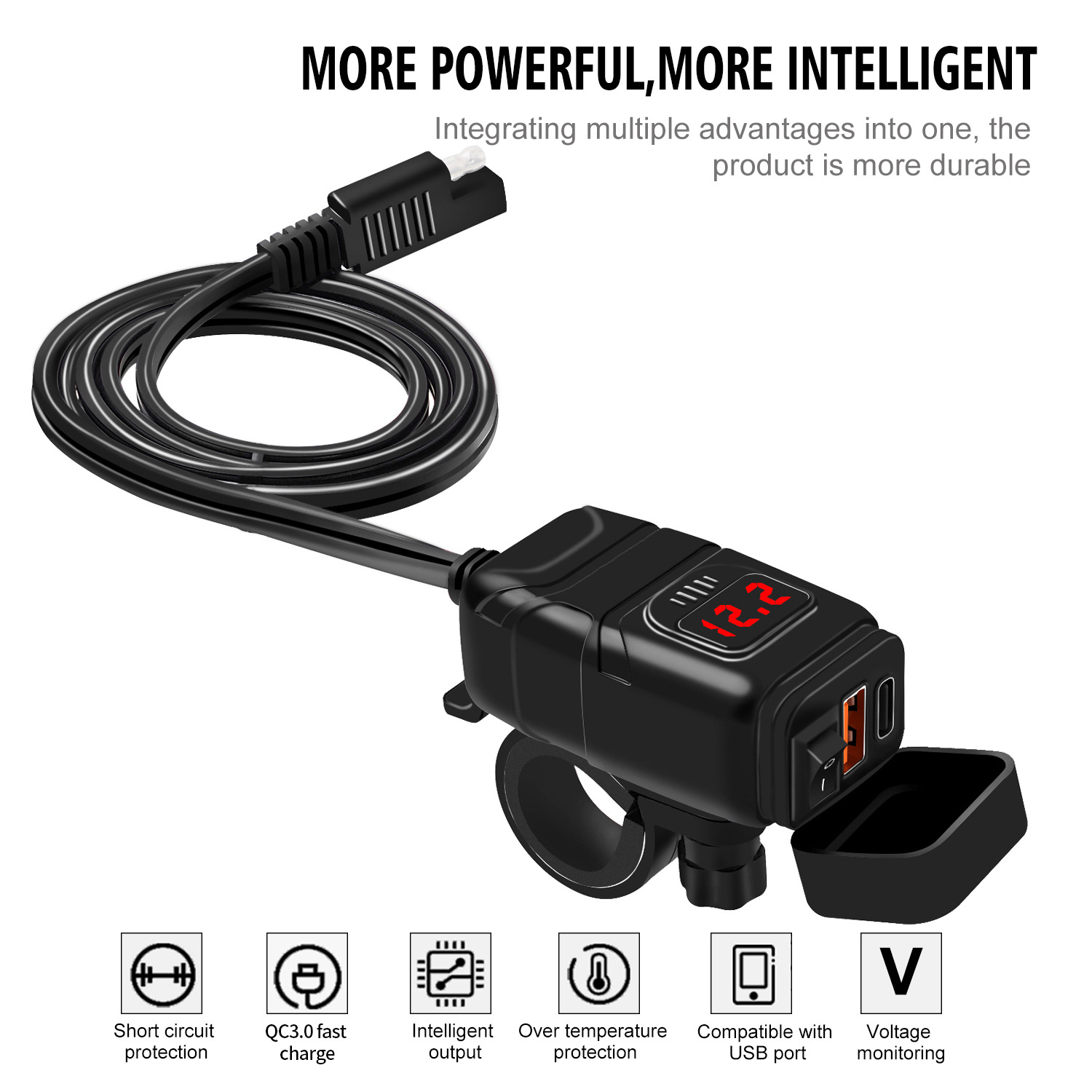 Car Charger PD+QC3.0 Fast Charge TYPE-C Digital Display