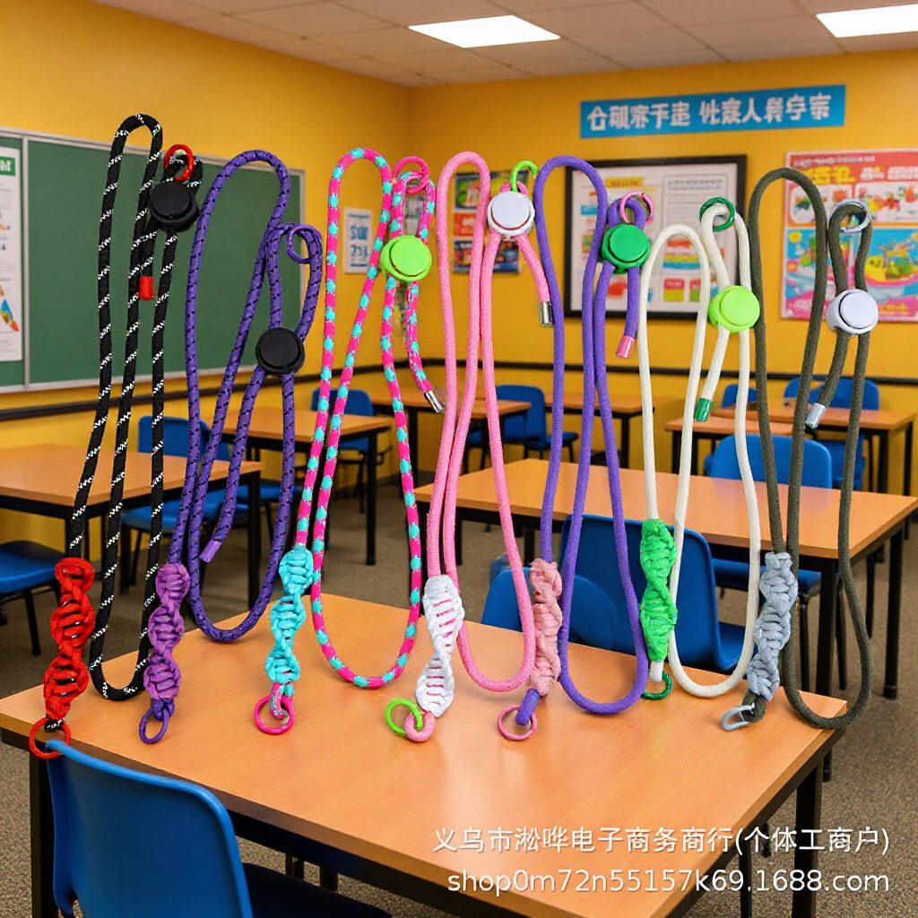 7mm粗绳手机壳挂绳垫片伸缩可调节斜跨手机绳户外防丢螺纹挂脖绳