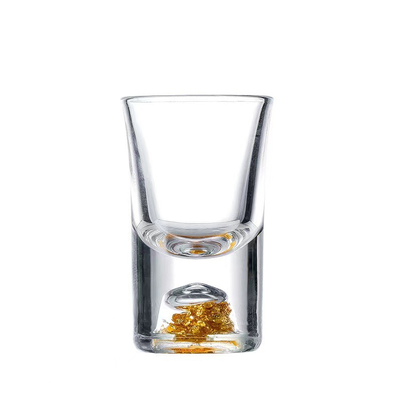 罗兰多江山金山白酒杯分酒器酒杯酒盅水晶玻璃描金礼品