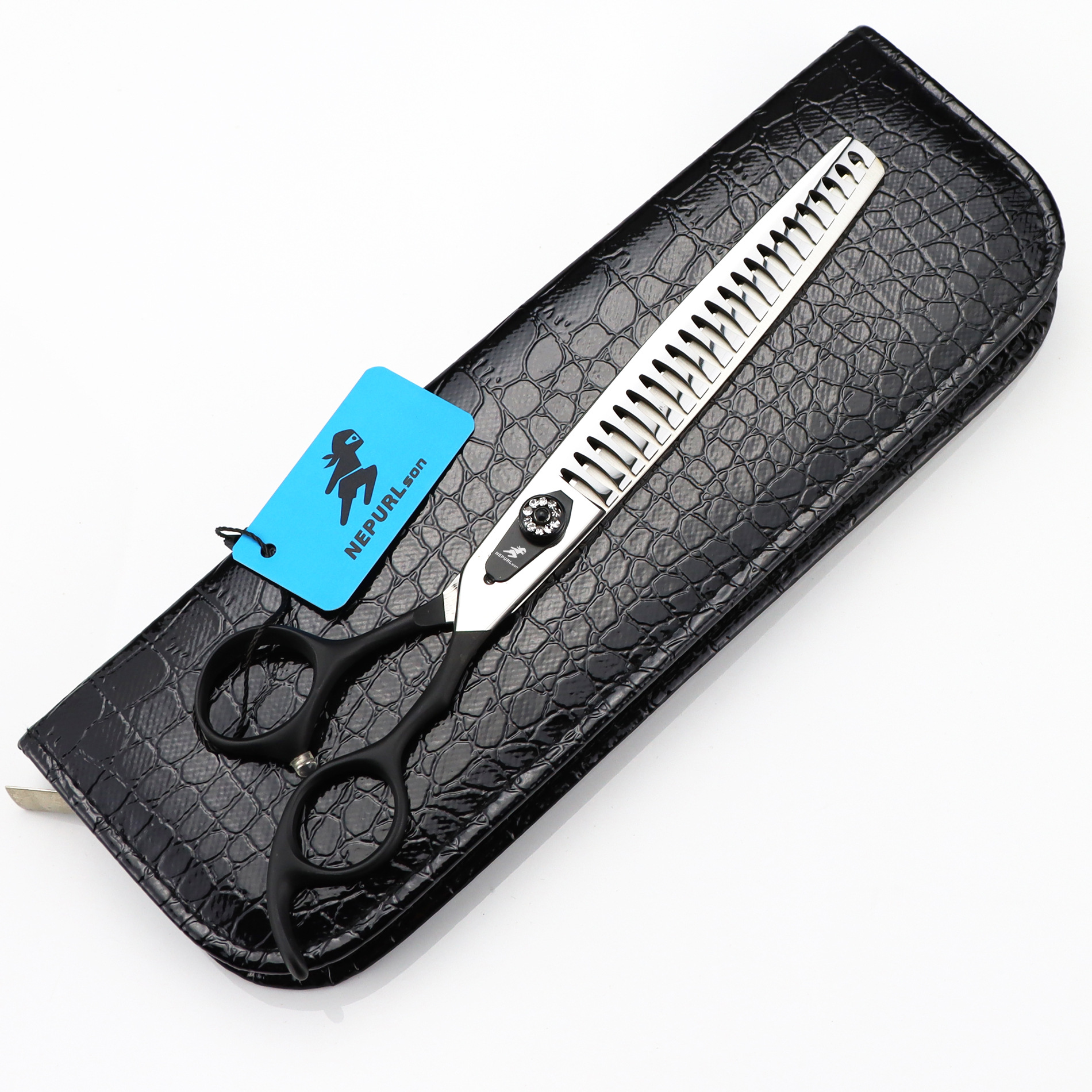 8.0寸 高档宝石 黑柄 宠物美容剪 牙剪 宠物修毛剪 打薄剪