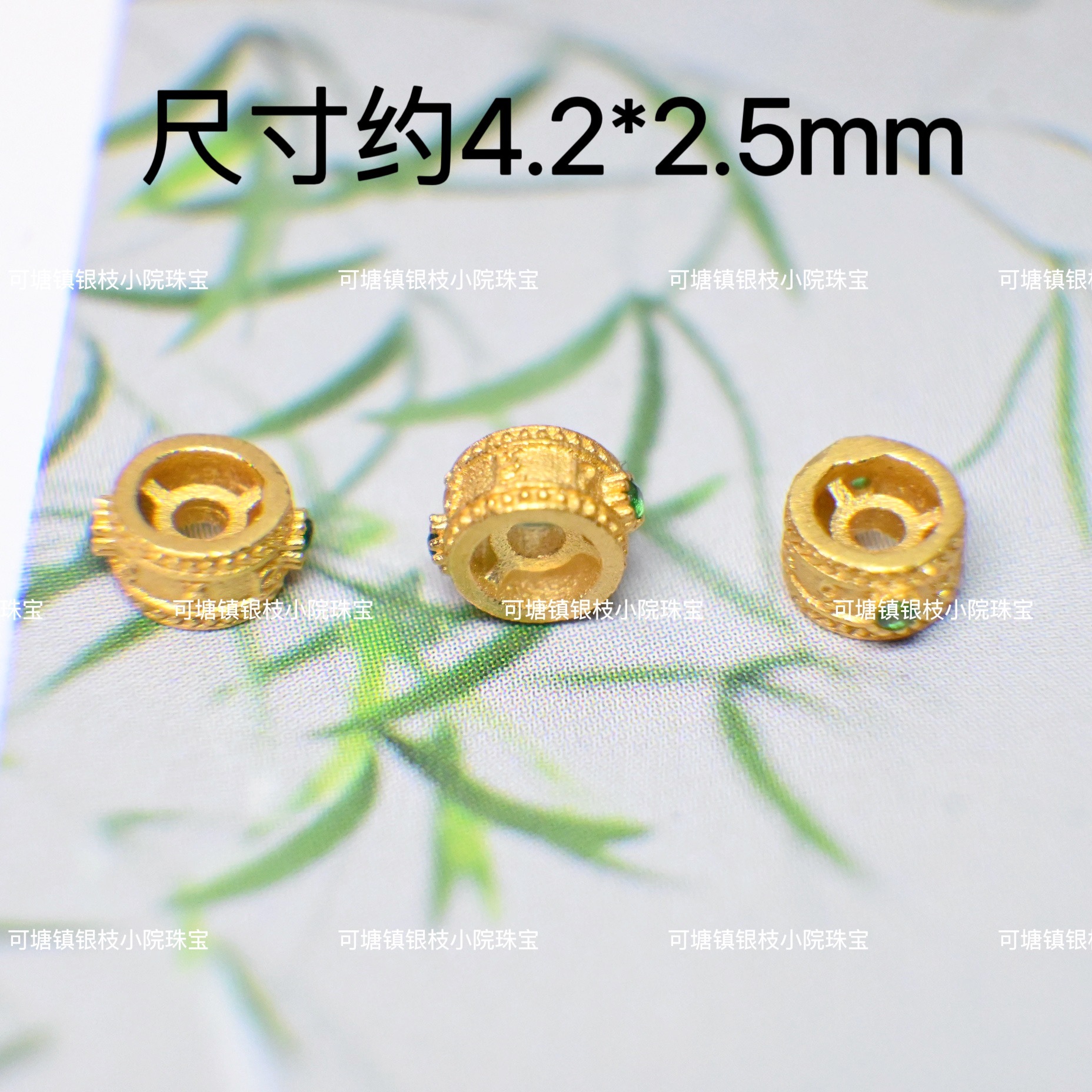 S925 Silver Gufa Gold Bead Frosted Money Beads Transfer Beads DIY Handmade Jewelry Bracelet Beaded Accessories Wholesale