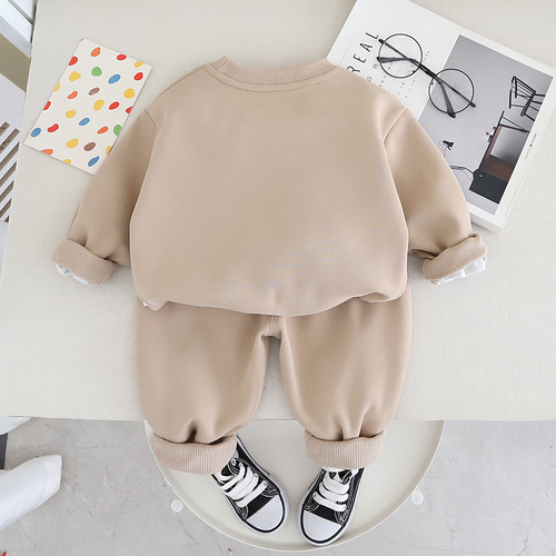 Boys and girls spring sweatshirt  new style children's sports cartoon children's clothing two-piece set baby sweatshirt and sweatpants