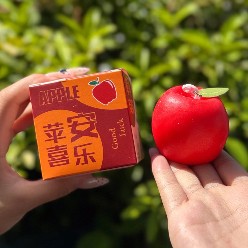 苹果造型蜡烛圣诞氛围感香氛蜡烛节日伴手礼仿真水果蜡烛|undefined