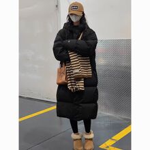 冬新款黑色棉服女中长款加厚长过膝韩版宽松棉袄棉衣学生外套