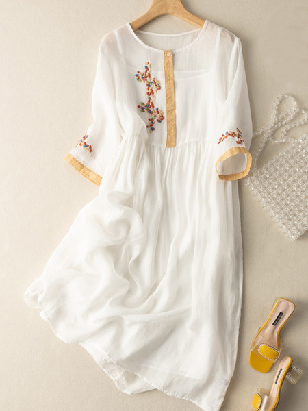 Ethnic summer dress with sleeves