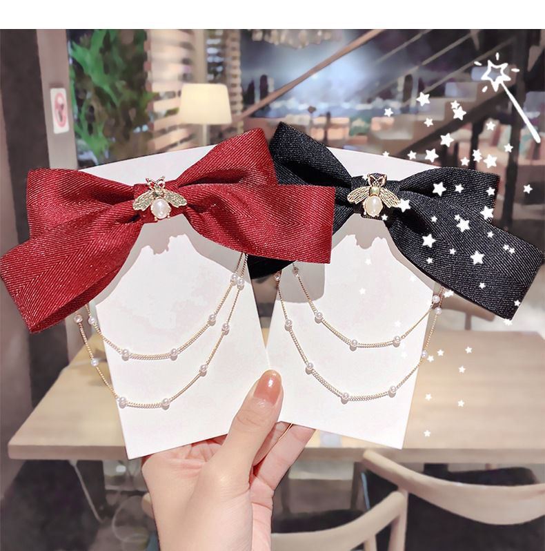 Women's Sweet Bow Knot Cloth Handmade Chain Hair Clip display picture 7