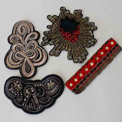 源头厂货礼服袖口配饰水钻肩章衣服裤子补丁贴补胸花饰品现货跨境|ms