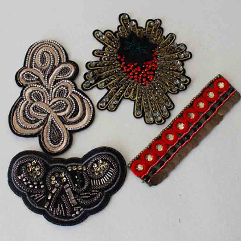 源头厂货礼服袖口配饰水钻肩章衣服裤子补丁贴补胸花饰品现货跨境|ms