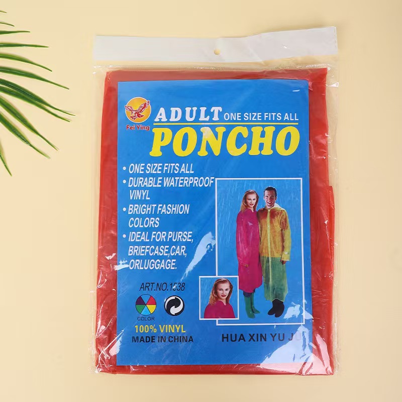 Impermeable Desechable de PE Grueso para Lugares Turísticos, Conciertos, Viajes, Aire Libre, Estilo con Botones a Presión, de una Pieza, Venta al por Mayor del Fabricante, Resistente a la Lluvia