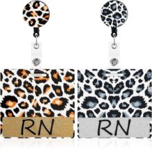 热销RN徽章易拉扣伙伴卡护士徽章配件闪光水平垂直双面豹纹识别卡