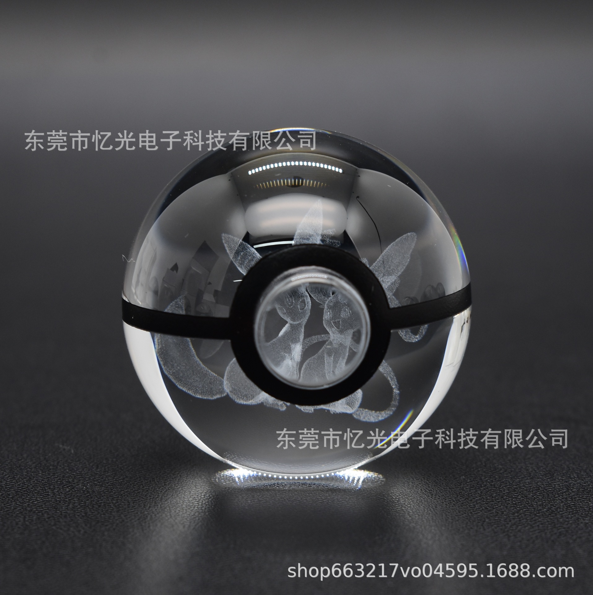 Ventas directas de fábrica transfronterizas Pokemon Pokemon Elfo Ball 3D Escultura interior Bola de cristal Animación Luz nocturna Personalización