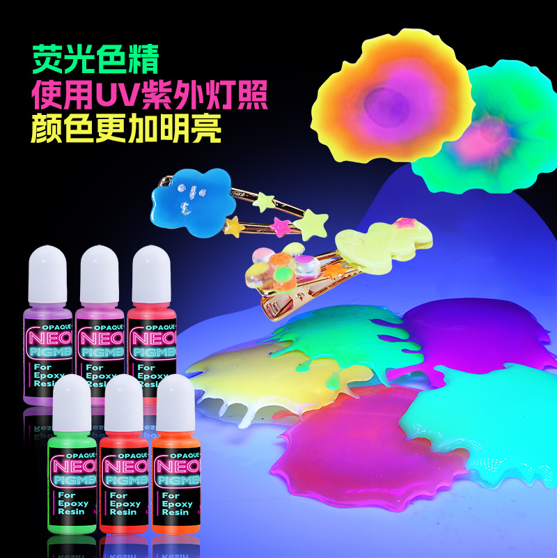 Lucky Qi manufacturer dropper fluorescent colorant crystal dropper DIY oil-based colorant epoxy resi