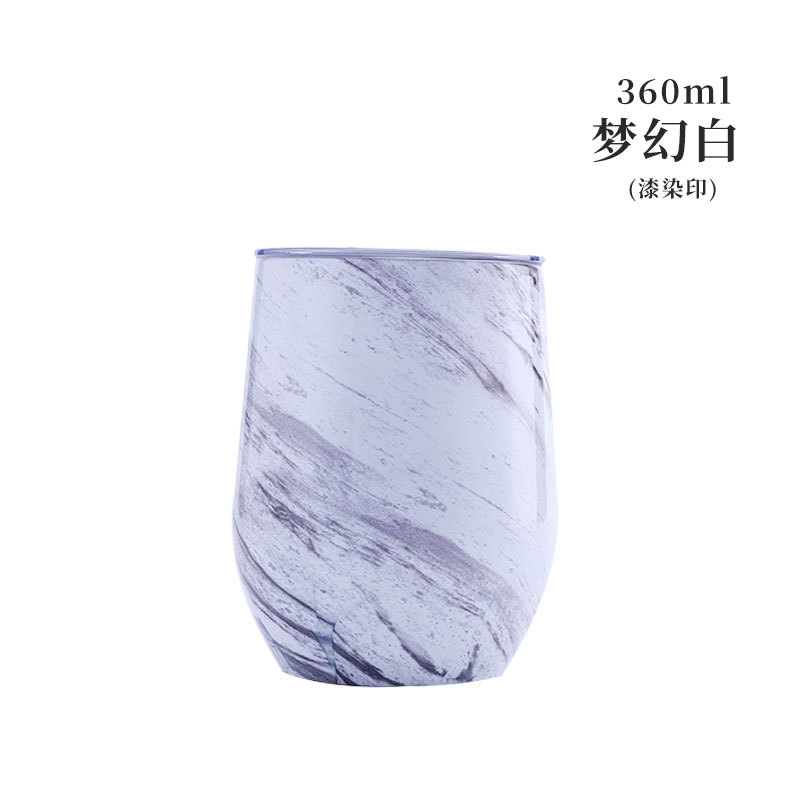 FUENTE fabricante cáscara de huevo Taza de pintura de impresión versión completa doble 304 taza de cerveza de acero inoxidable en forma de U vino aislado copa de vino