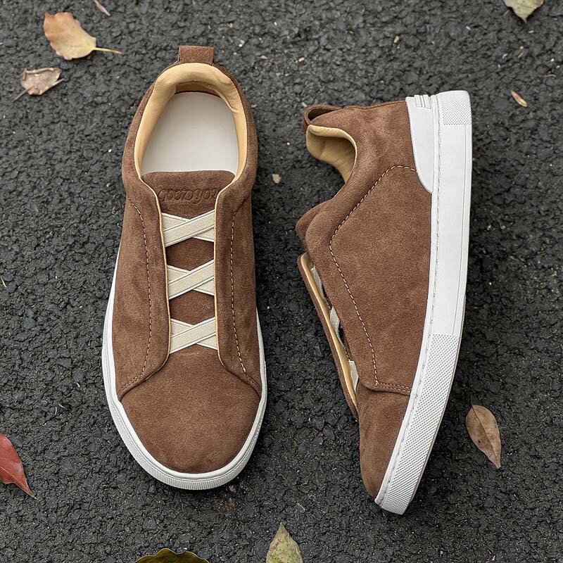 Slip-On Sneakers for Men 2026 New Style Soft-Soled Comfortable Casual Shoes for Outdoor Use Breathable Genuine Leather No-Tie Loafers Slip-On Sneakers for Men 2026 New Style Soft-Soled Comfortable Casual Shoes for Outdoor Use Breathable Genuine Leather No-Tie Loafers